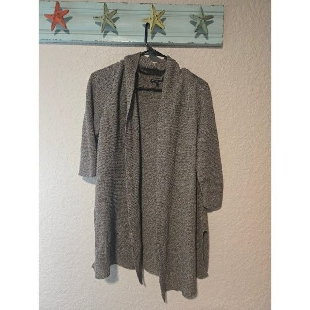 Eileen Fisher Brown Linen Knit Cardigan - Picture 1 of 3